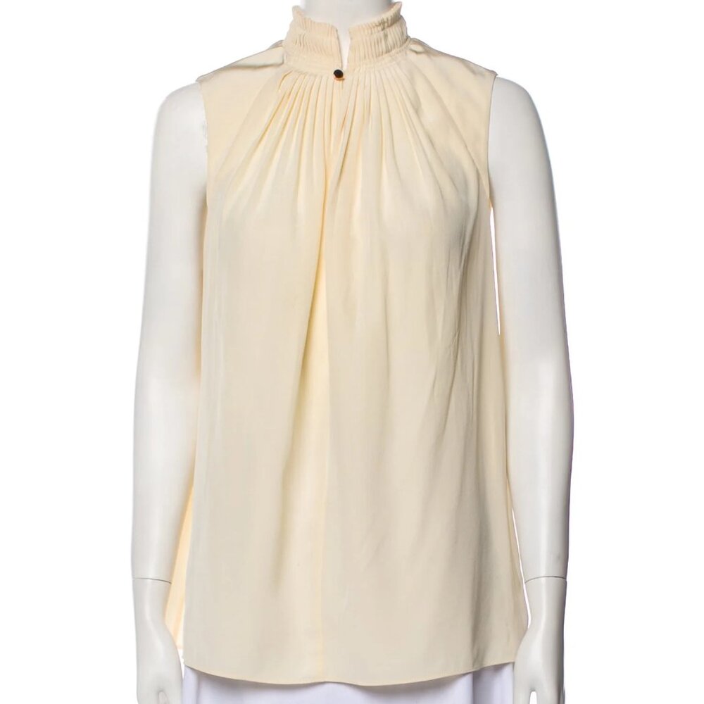 Tibi Silk Mock Neck Blouse